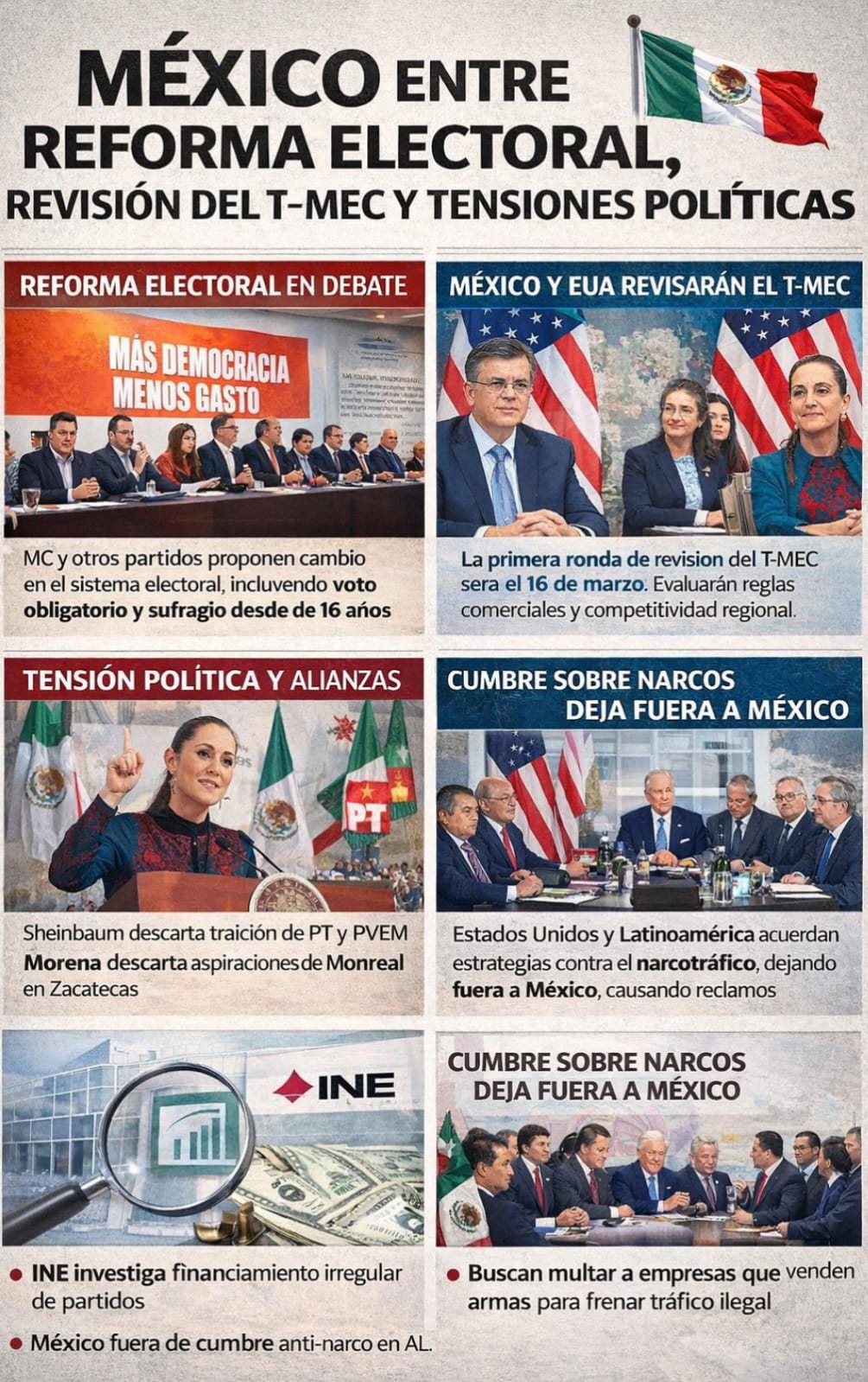 México entre reforma electoral, revisión del T-MEC y tensiones políticas
